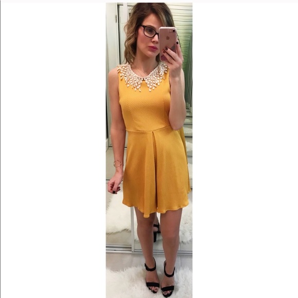 Free People Buttercream Waffle Lace Collar Dress - Picture 5 of 6